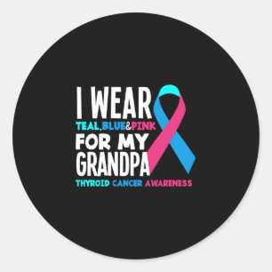 I Wear For My Grandpa Thyroid Cancer Awareness Classic Round Sticker