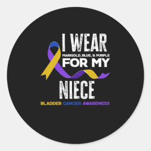 I Wear For My Niece Bladder Cancer Awareness Classic Round Sticker