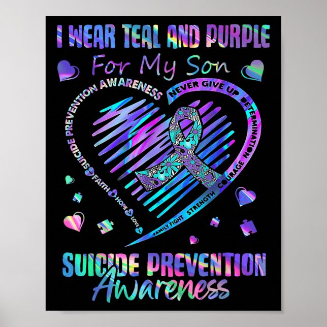 I Wear For My Son Suicide Prevention Awareness  Poster (Front)