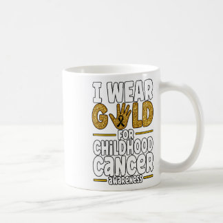 I Wear Gold For Childhood Cancer Awareness 1 Coffee Mug