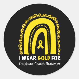 I Wear Gold For Childhood Cancer Awareness  Classic Round Sticker