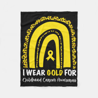 I Wear Gold For Childhood Cancer Awareness  Fleece Blanket