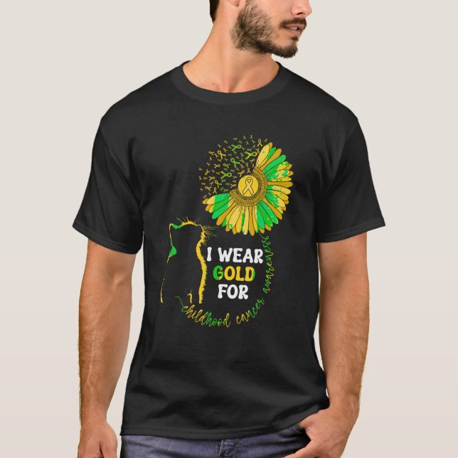 I Wear Gold For Childhood Cancer Awareness Month C T-Shirt (Front)
