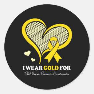 I Wear Gold For Childhood Cancer Hope And Support Classic Round Sticker