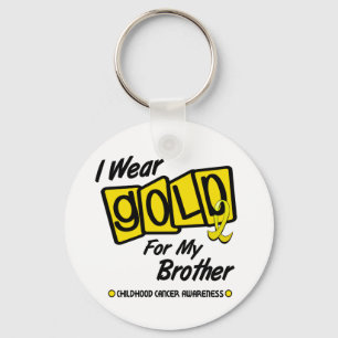 I Wear Gold For My BROTHER 8 Keychain