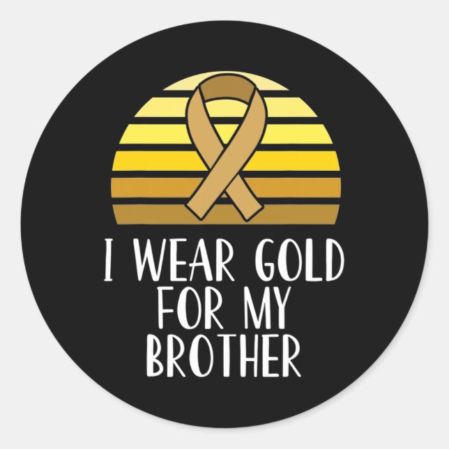 I Wear Gold for My Brother Childhood Cancer Awaren Classic Round Sticker (Front)