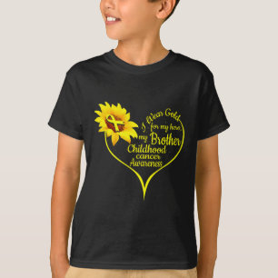 I Wear Gold For My Brother Childhood Cancer Awaren T-Shirt