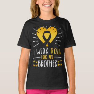 I Wear Gold For My Brother Heart T-Shirt