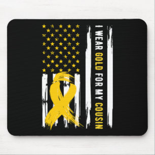 I Wear Gold For My Cousin Childhood Cancer Awarene Mouse Pad