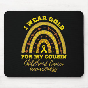 I Wear Gold For My Cousin Childhood Cancer Awarene Mouse Pad