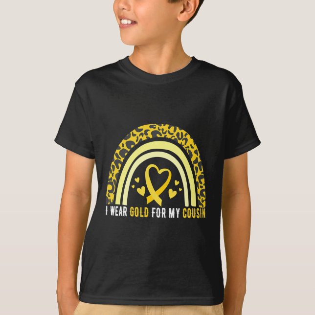 I Wear Gold For My Cousin Childhood Cancer Awarene T-Shirt (Front)