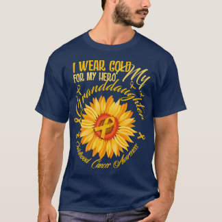 I Wear Gold For My Granddaughter Childhood Cancer  T-Shirt