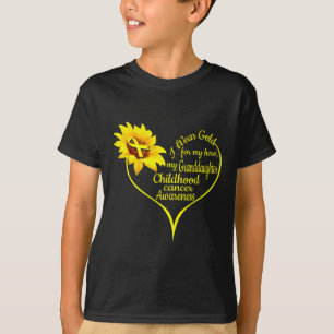 I Wear Gold For My Granddaughter Childhood Cancer  T-Shirt