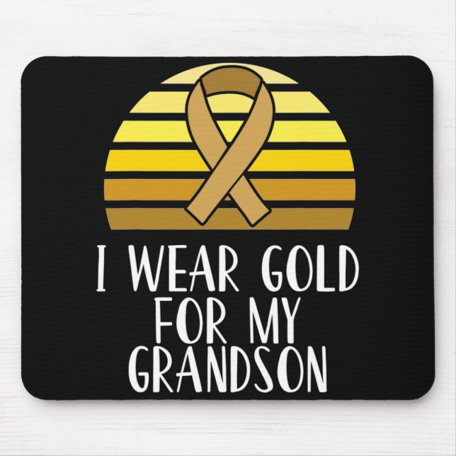 I Wear Gold for My Grandson Childhood Cancer Aware Mouse Pad (Front)