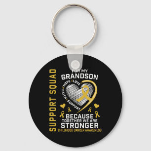 I Wear Gold For My Grandson Childhood Cancer Suppo Keychain