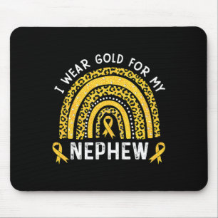 I Wear Gold For My Nephew Childhood Cancer Awarene Mouse Pad