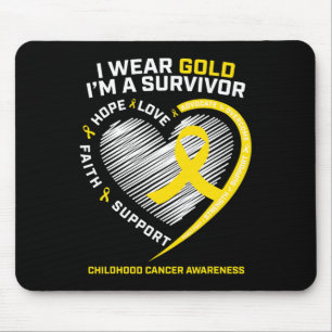 I Wear Gold I'm A Survivor Kids Childhood Cancer A Mouse Pad