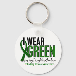 I Wear Green Daughter-In-Law 10 Kidney Disease Keychain