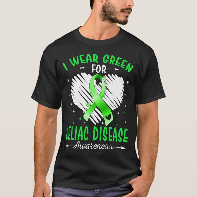 I Wear Green For CELIAC DISEASE Awareness T-Shirt (Front)