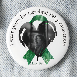 I Wear Green for Cerebral Palsy Awareness Photo 2 Inch Round Button