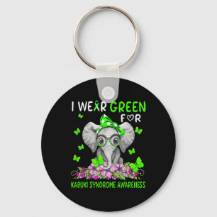I Wear Green For Kabuki Syndrome Awareness Keychain