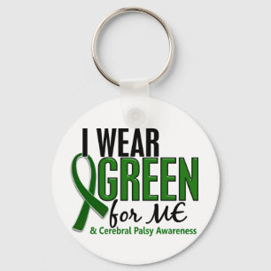 I Wear Green For ME 10 Cerebral Palsy Keychain