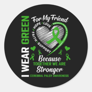 I Wear Green For Mental Health Dino Awareness Todd Classic Round Sticker
