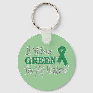 I Wear Green For My Husband (Green Ribbon) Keychain