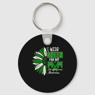 I Wear Green For My Mom Bile Duct Cancer Awareness Keychain