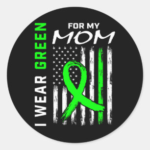 I Wear Green For My Mom Kidney Disease Awareness F Classic Round Sticker
