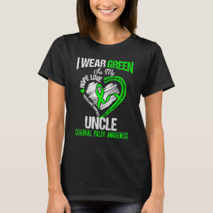 I wear green for my uncle cerebral palsy green rib T-Shirt