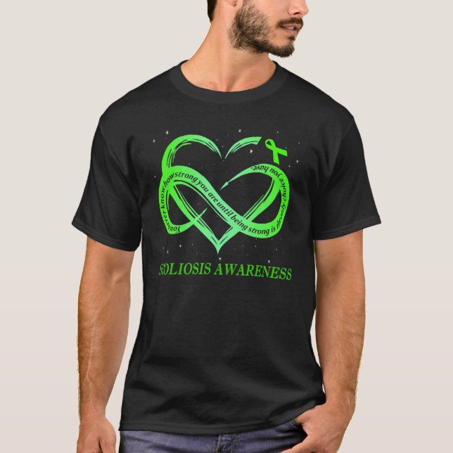 I Wear Green For Scoliosis Awareness Warrior T-Shirt (Front)