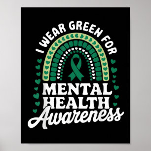 I Wear Green Mental Health Awareness Poster
