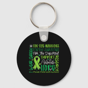 I Wear Green Ribbon Promote Mental Health Awarenes Keychain
