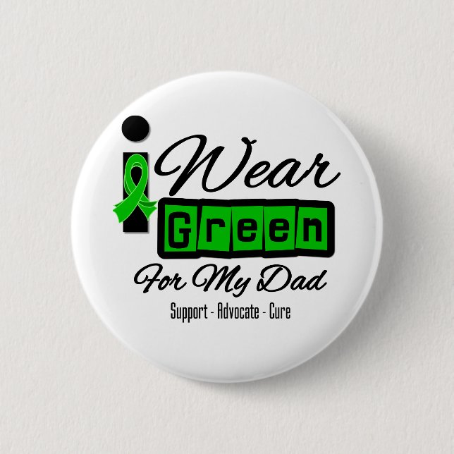 I Wear Green Ribbon (Retro) - Dad 2 Inch Round Button (Front)