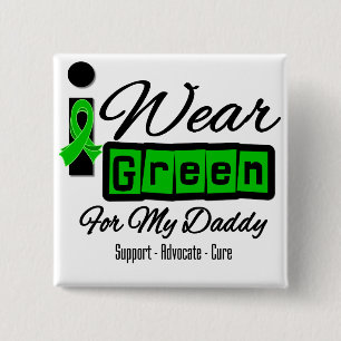I Wear Green Ribbon (Retro) - Daddy 2 Inch Square Button