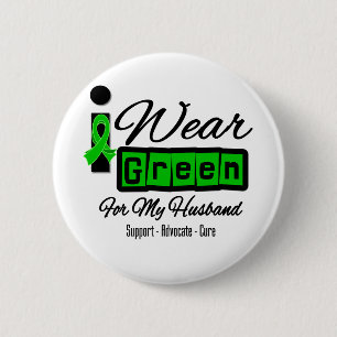 I Wear Green Ribbon (Retro) - Husband 2 Inch Round Button