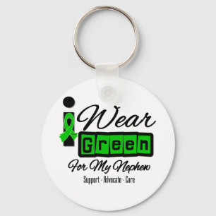 I Wear Green Ribbon (Retro) - Nephew Keychain