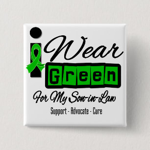 I Wear Green Ribbon (Retro) - Son-in-Law 2 Inch Square Button