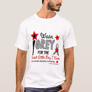 I Wear Grey 12 Bravest Little Boy Juv Diabetes T-Shirt