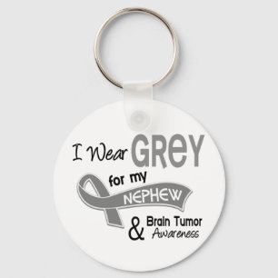 I Wear Grey 42 Nephew Brain Tumour Keychain