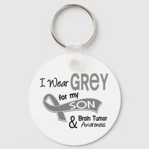 I Wear Grey 42 Son Brain Tumour Keychain