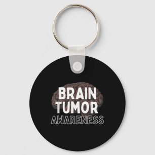I Wear Grey For Brain Tumour Awareness Grey S Ribb Keychain