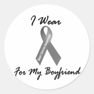 I Wear Grey For My Boyfriend 1 Brain Cancer Classic Round Sticker