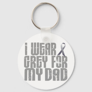 I Wear Grey For My DAD 16 Keychain