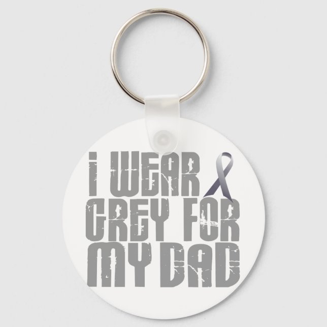 I Wear Grey For My DAD 16 Keychain (Front)