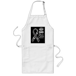 I wear Grey for my Dad - Brain Cancer Awareness Long Apron