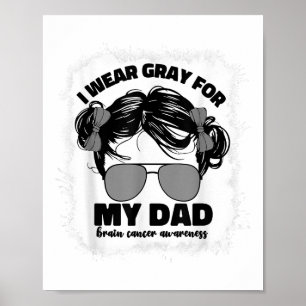 I Wear Grey For My Dad Brain Cancer Warrior Women  Poster