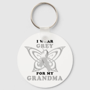 I Wear Grey for my Grandma Keychain