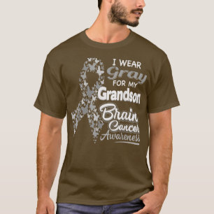 I wear Grey for my Grandson Brain Cancer Awarenes T-Shirt